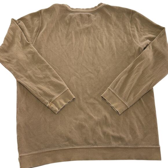 Banks Journal Shirt Mens Large Brown Thermal Waffle Knit Crewneck Long Sleeve - Picture 2 of 6